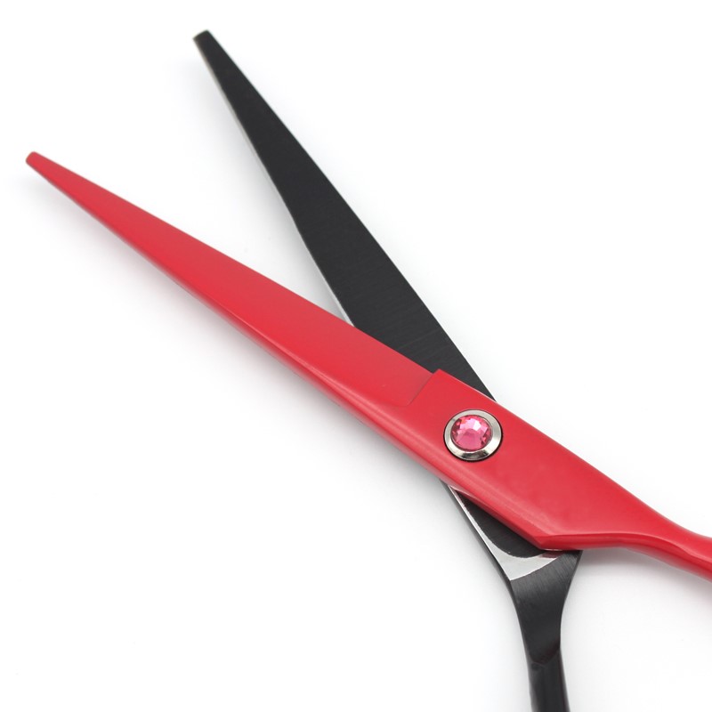 Barber & Thinning Scissor Set Red & Black Color — Professional Barber Scissors by EQUIPES Instruments