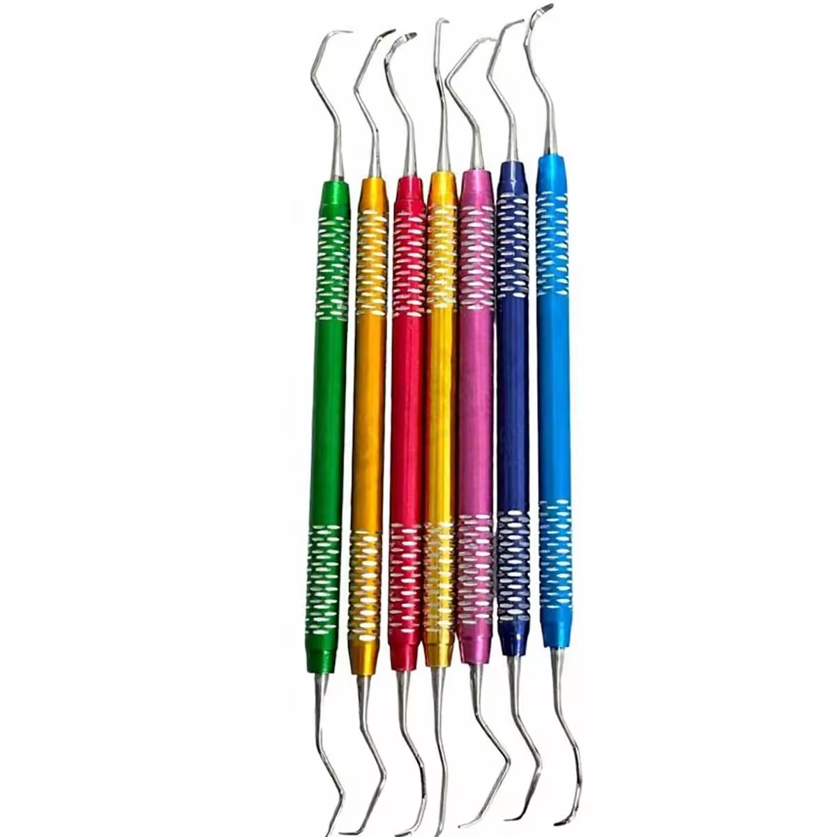 Dental Gracey Curettes Set of 7 Pcs - Periodontal Gracey Curettes Kit  12 34 56 78 910 1112 1314  Hollow Handle 8mm — Dental Instruments by EQUIPES Instruments