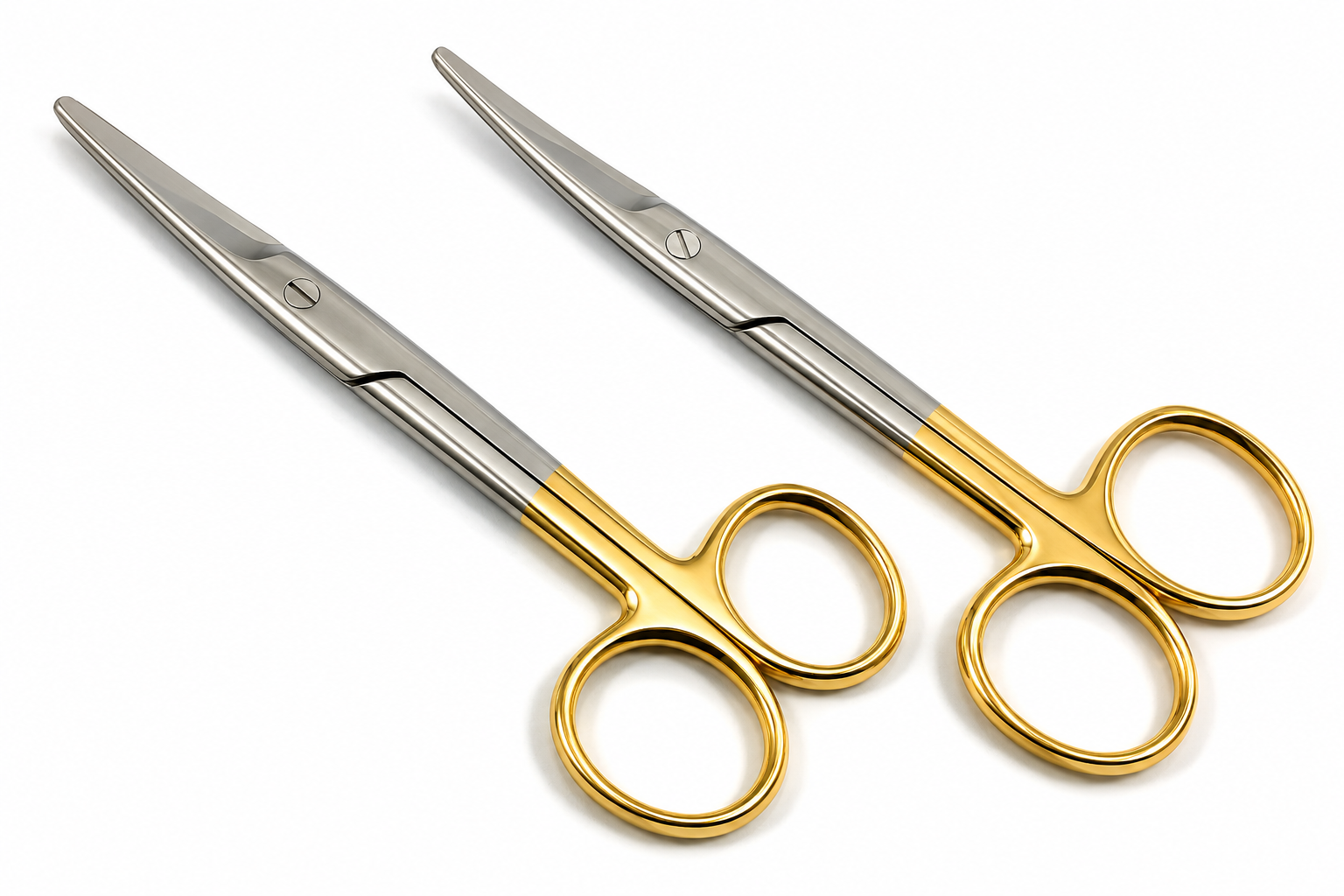 Mayo Scissors Blunt Straight & Curved  Blunt TC with Tungsten Carbide Gold Handles — Surgical Instruments by EQUIPES Instruments