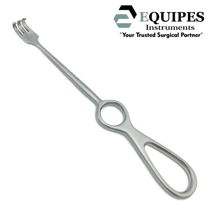 Volkmann Retractor (21.5cm), Sharp, 3 Prongs, 10mmx13mm — Surgical Instruments by EQUIPES Instruments