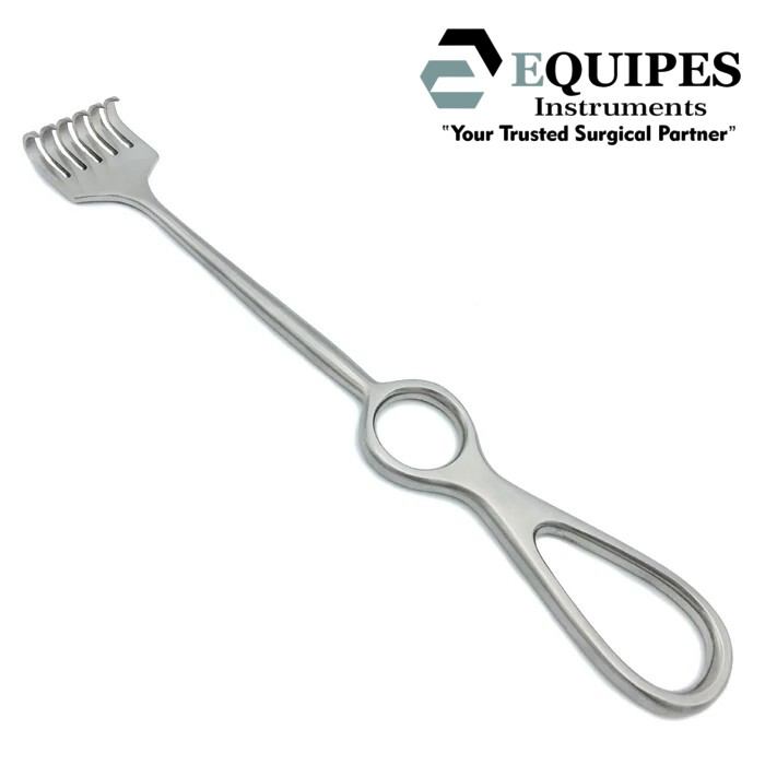 Volkmann Retractor (21.5cm), Sharp, 6 Prongs, 10mmx28mm — Surgical Instruments by EQUIPES Instruments